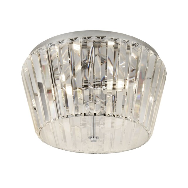 3 Lights Chrome Frame Dimmable Ceiling Flush Fitting Light With