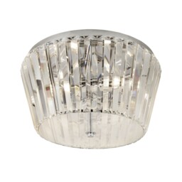 3 Lights Chrome Frame Dimmable Ceiling Flush Fitting Light With