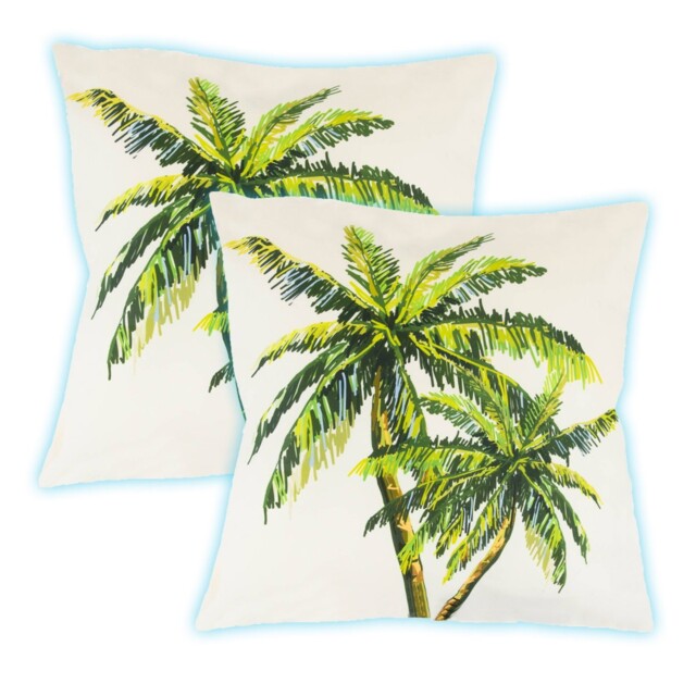 2x Gardenwize Outdoor Scatter Cushions Printed Palm - Gw336