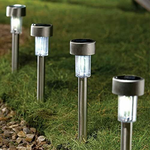 5x Solar Stake Lights Outdoor Garden Led Lamps Stainless Steel Patio