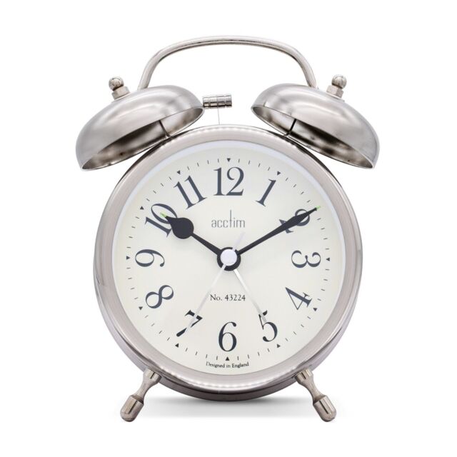 Acctim Pembridge Antique Brass/silver Double Bell Alarm Clock
