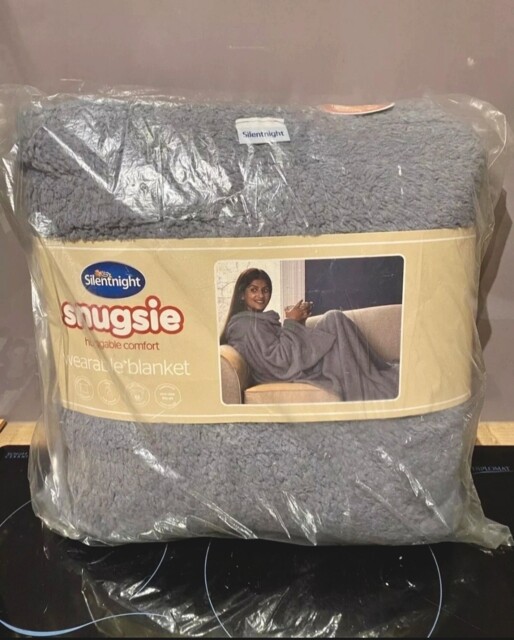 Silentnight Snugsie Wearable Blanket - Soft Teddy Fleece Charcoal