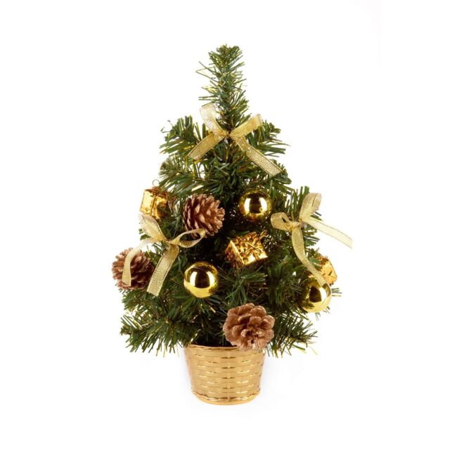 30cm Miniature Gold Tabletop Christmas Tree Decoration