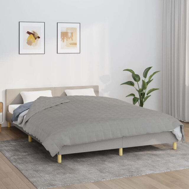 Weighted Blanket Grey 220x230 Cm 15.4kg 100% Cotton Quilted Sleep Aid