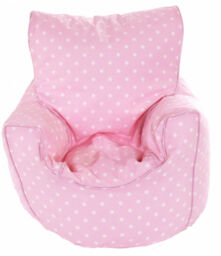 Cotton Pink Spots Bean Bag Arm Chair With Beans Toddler Size By Bean