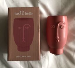 Sass & Belle - Dark Pink Abstract Mini Face Flower Vase
