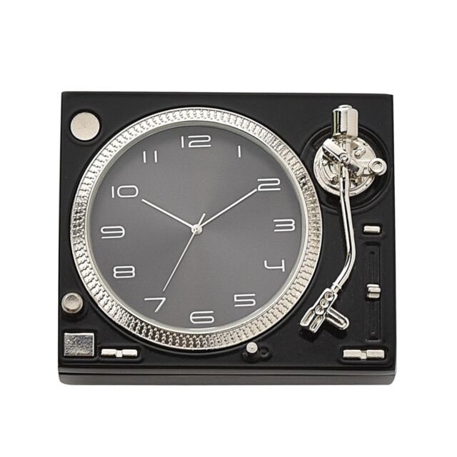 Wm.widdop Miniature Clock Record Player Black