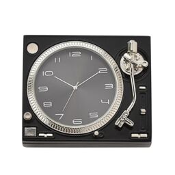 Wm.widdop Miniature Clock Record Player Black