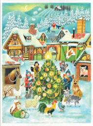 Traditional German Large 355x265 Advent Calendar - Glitter &