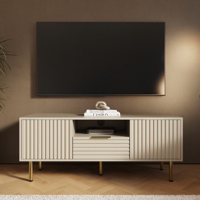 Nervata Tv Unit Modern Storage Media Entertainment Storage Shelf