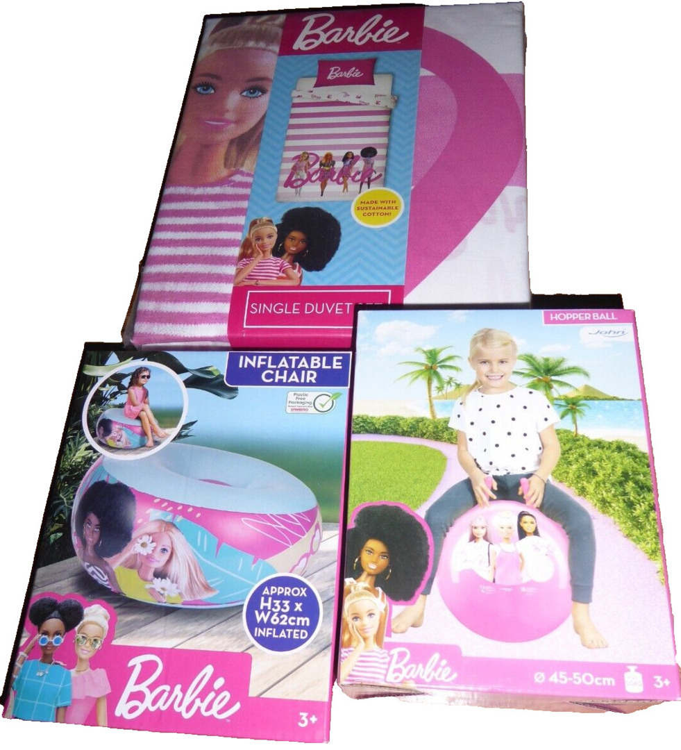 Barbie 'sweet' Pink White Single Duvet Cover Set, Hopper Ball by