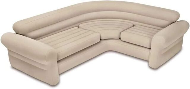 Intex Inflatable Corner Living Room Air Mattress Sectional Sofa Couch,
