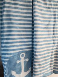 Brand Ibena Jacquard Blanket, 150 X 200cm Blue & White Stripe Nautical