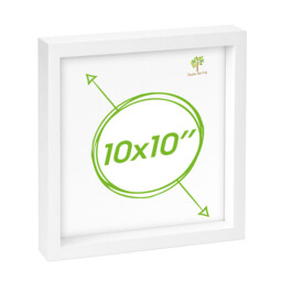 "Nicola Spring 3d Box Photo Frame - 10 X 10"" - White"