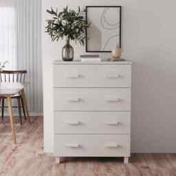 Sideboard Hamar White 79x40x103.5 Cm Solid Wood Pine Vidaxl