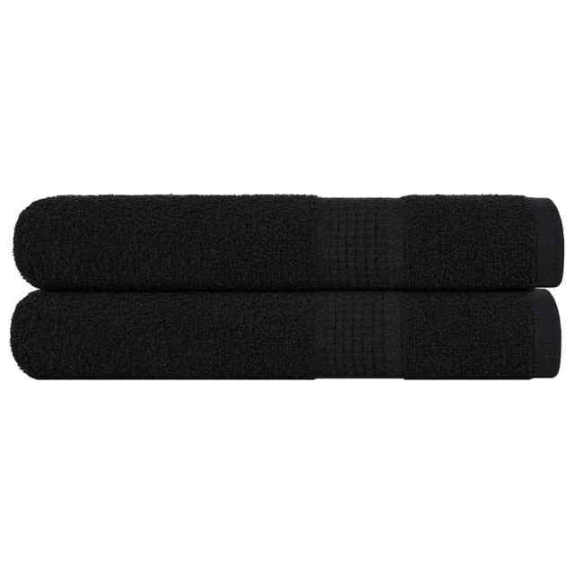 Sauna Towels 2 Pcs Black 80x200 Cm 360 Gsm 100% Cotton Vidaxl