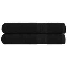 Sauna Towels 2 Pcs Black 80x200 Cm 360 Gsm 100% Cotton Vidaxl