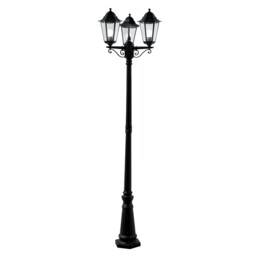 220cm 3 Lights Ip44 Aluminium Black Garage Street Garden Outdoor Post