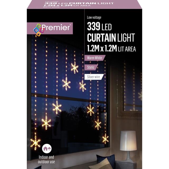 Outdoor Christmas Lights Decorative Xmas Hanging Warm White Snowflake