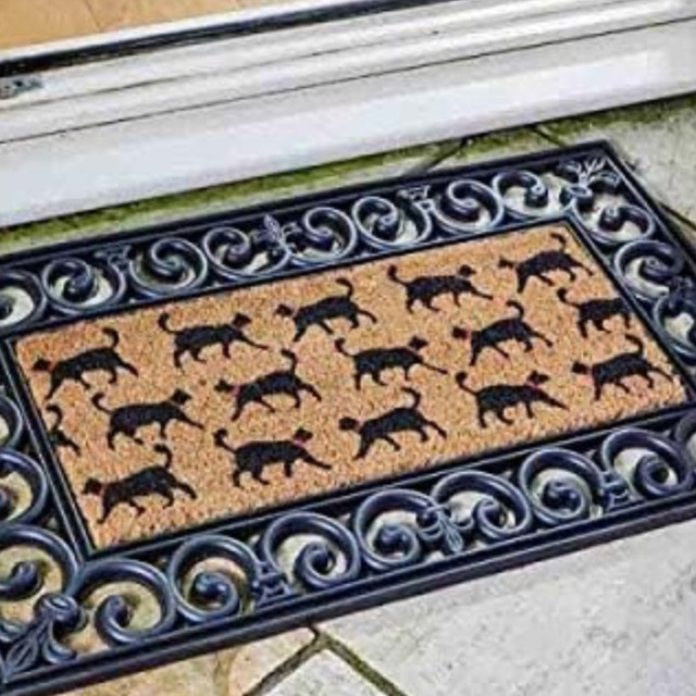 Prowling Cats Natural Decoir Mat Novelty Indoor Outdoor Insert Animals