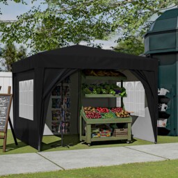 Pop Up Gazebo 3x3m Awning Canopy Party Tent Marquee 4 Sides Garden
