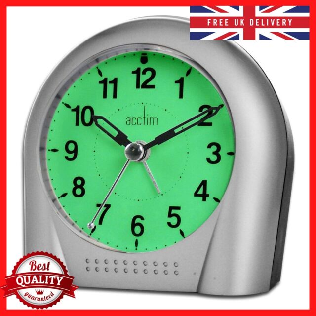 Acctim Sweeper Analogue Alarm Clock Non Ticking Sweep Smartlite®
