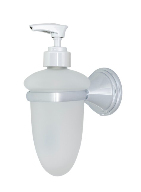 Croydex Frosted Glass Soap Dispenser With Chrome Wall Mount -