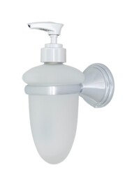Croydex Soap Dispenser Wall Mounted Frosted Glass, Chrome Holder -