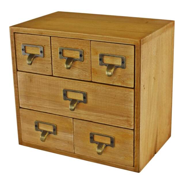 Small Wooden Chest Of Drawers, Desk Organiser Unit /trinket Drawers -