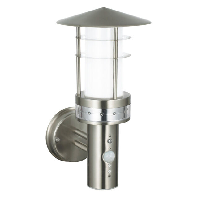 Saxby Pagoda Led Outdoor Garden Pir Sensor Wall Light Stainless Steel
