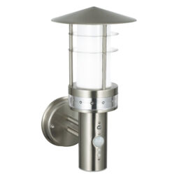 Saxby Pagoda Led Outdoor Garden Pir Sensor Wall Light Stainless Steel