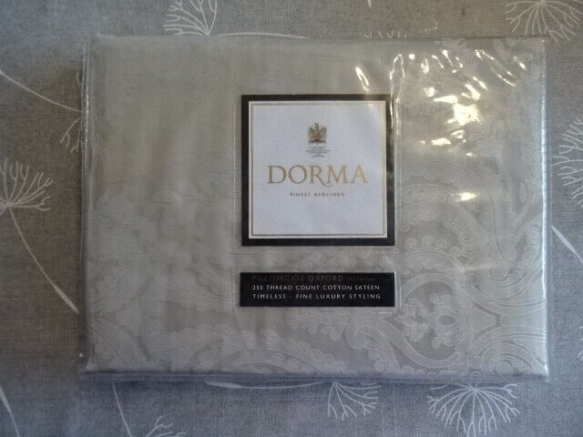"Dorma ""fabien Natural"" Oxford Pillowcase Bnip"