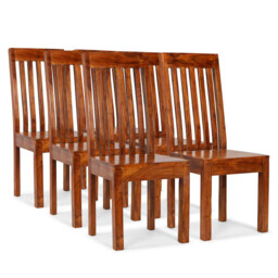 Dining Chairs 6pc Brown Solid Acacia Wood 42x49x90cm Handmade Modern