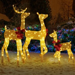 Christmas Decoration Reindeer Family Decoration Weather Proof- Set Of