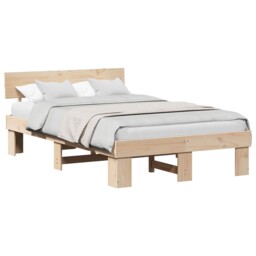 Bed Frame With Headboard Solid Pine Wood Modern Stylish Beds