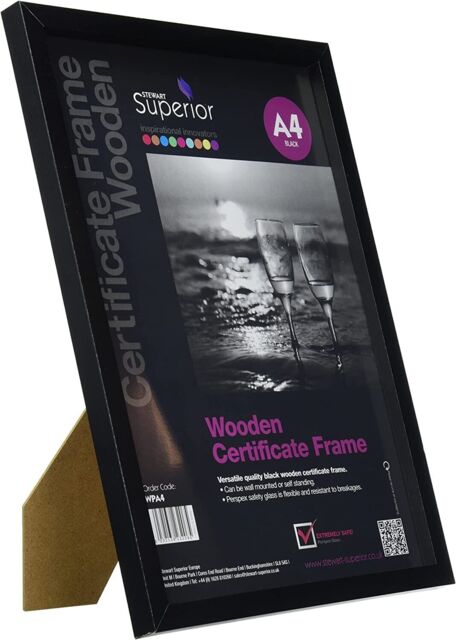 A4 Black Certificate Frame Picture Photos Posters Grad Degree Wall