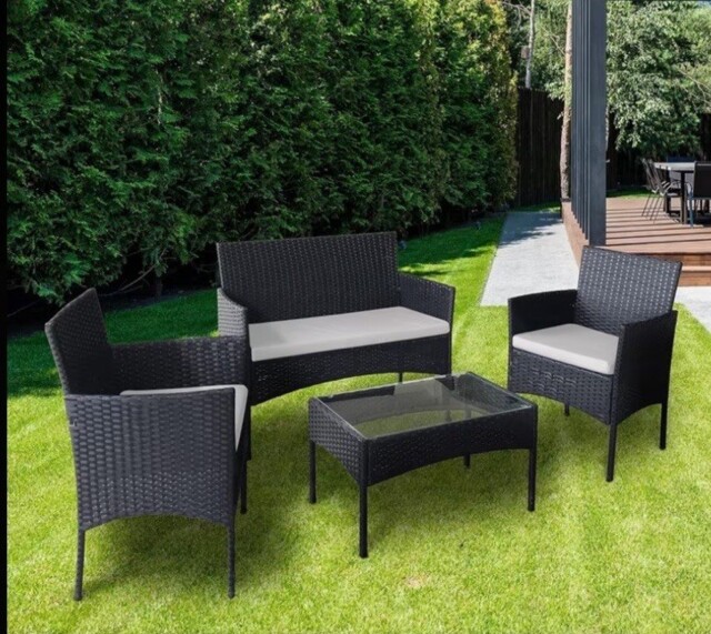 4pcs Rattan Outdoor Garden Furniture Sofa Set