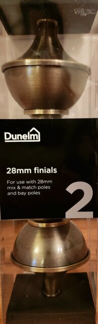 Dunelm 28mm Antique Brass Urn Finials - Pair