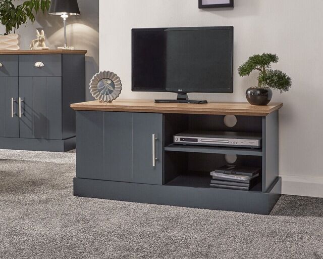 Kendal Small Tv Unit Slate Blue, Assembly Option, Local Delivery Only