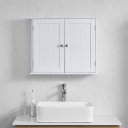 Bathroom Cabinet Single Double Door Wall Mounted Tallboy Cupboard Mdf