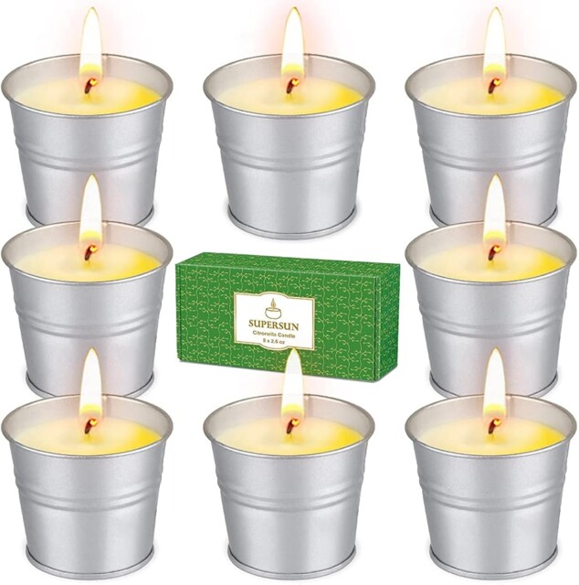 Supersun 8 Citronella Candles Outdoor Set Lemon Tree 2.6oz 80-120