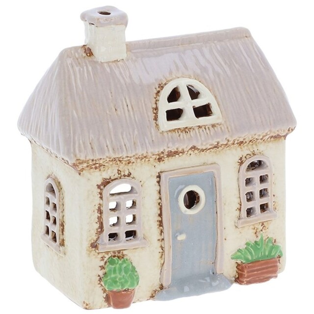 Village Pottery Thatch Garden House Tealight Holder 350067