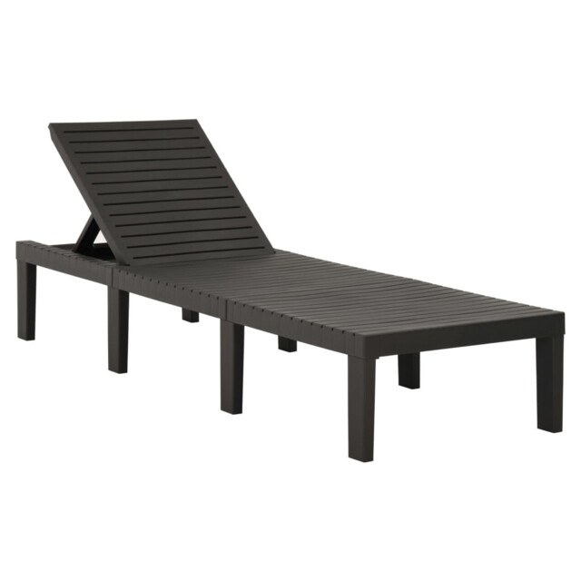 Sun Lounger Anthracite Plastic 195x65x32cm Adjustable 5-position