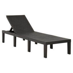 Sun Lounger Anthracite Plastic 195x65x32cm Adjustable 5-position