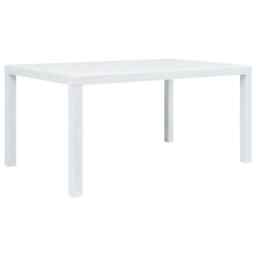 Garden Table White 150x90x72 Cm Plastic Rattan Look Vidaxl