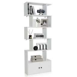 5-tier Bookcase Industrial S-shaped Bookshelf Storage Display Rack