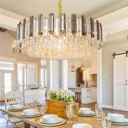 Dimmable Crystal Chandelier Ceiling Light Hanging Pendant Lamp Dining