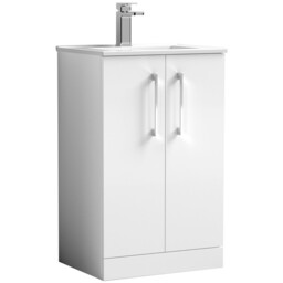 Nuie Arno Floor Standing 2-door Vanity Unit & Basin-2 500mm - Gloss