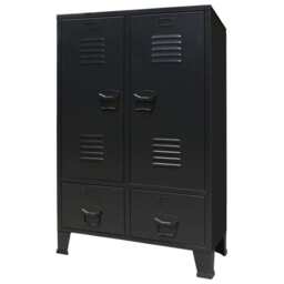 Wardrobe Metal Industrial Style 67x35x107 Cm Black Vidaxl