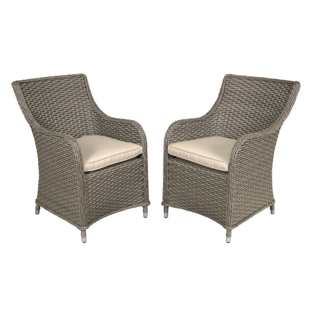 Dellonda Chester Rattan Wicker Outdoor Garden Dining Chairs 2pc Dg64